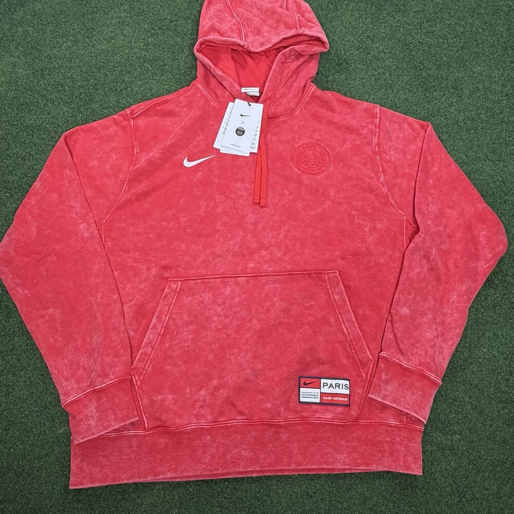 Sz L Nike x Paris Saint Germain Soccer Hoodie Men’s Red FQ3005-657 NWT